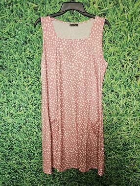 Sleeveless Pink Printed A-Line Dress